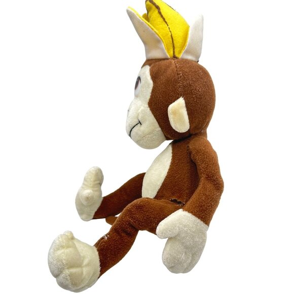Brown Monkey Plush Toy With Peeled Banana Hat 2011 Stuffed Animal - Picture 4 of 7